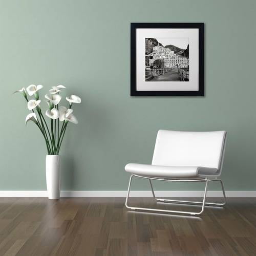 Trademark Fine Art "Amalfi Pier I" Canvas Art by Alan Blaustein, White Matte, Black Frame