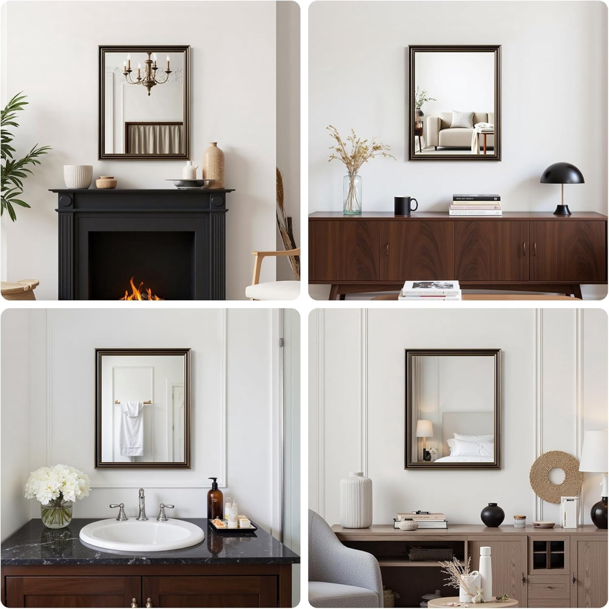 Ultrue UTBM0RT01CO10191 Retro Copper Effect 36x40 Framed Wall Mirror