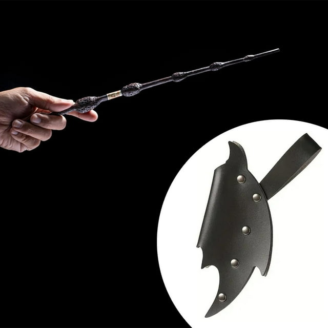 Funda para varita mágica, soporte para varita mágica de hechicero para fiestas de disfraces o como recuerdo de club. Negro