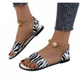 thumbnail image 4 of Sandalias de playa con punta abierta para vacaciones informales con estampado plano para mujer Wmkox8yii  nm7169, 4 of 7