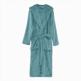 thumbnail image 2 of NOLDARES Mens Hooded Bathrobe Pure Cotton Terry Cloth Long Robe for Men Super Absorbent Quick Drying Spa Robe(Light Blue,One Size), 2 of 5