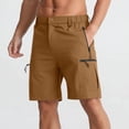 thumbnail image 2 of hoksml Men's Elastic Waist Quick Dry Cargo Shorts, Multi Zip Pocket Outdoor Hiking Casual Shorts for Daily Travel Wear, 2 of 9