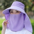 thumbnail image 2 of Purple Womens Wide Brim Sun Hat With Face Cover For Outdoor Sun Protection Gardening Hiking Beach Outings And Daily Use Shielding, 2 of 3