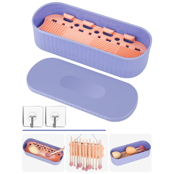 NiHome Portable Makeup Brush Cleaning Organizer for Cosmetic Brushes, Beauty Blenders & Art Tools, Compact Design Effortless Cleaning and Storage Solution, Multifunctional & Innovative Drying Options