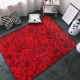 thumbnail image 3 of Red Rose Shaggy Area Rug, Rugs for Living Room Bedroom Non Slip Door Mat Indoor Carpet Machine Washable Nursery Home Decor Floor Mats for Entryway 60x39in-#, 3 of 5