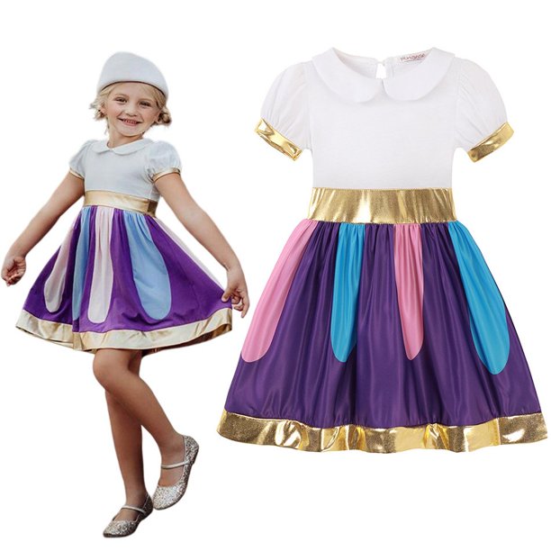 Disney-vestido de princesa hasta la rodilla para niña pequeña, disfraz de Elsa, Rapunzel, Minnie, informal, 2023 Fivean unisex