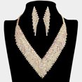 thumbnail image 1 of AB  Gold Pave Crystal Rhinestone Marquise V-collar Necklace I, 1 of 1