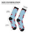 thumbnail image 3 of KLL Red Funny Crab on Blue Stripe Print Cool Socks Men's Women's Crew Socks Funny Crazy Novelty Stockings, 3 of 7