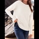 thumbnail image 5 of Suéter de Otoño 2025 para Mujer, Jersey de Punto Acanalado de Larga, Holgado, Cuello Redondo, Murciélago, Suéter Dividido. XXXL, 5 of 9