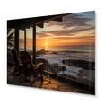 thumbnail image 2 of Designart "Chairs Sunset Beach Photo" Nautical & Beach Metal Wall Art, 2 of 5