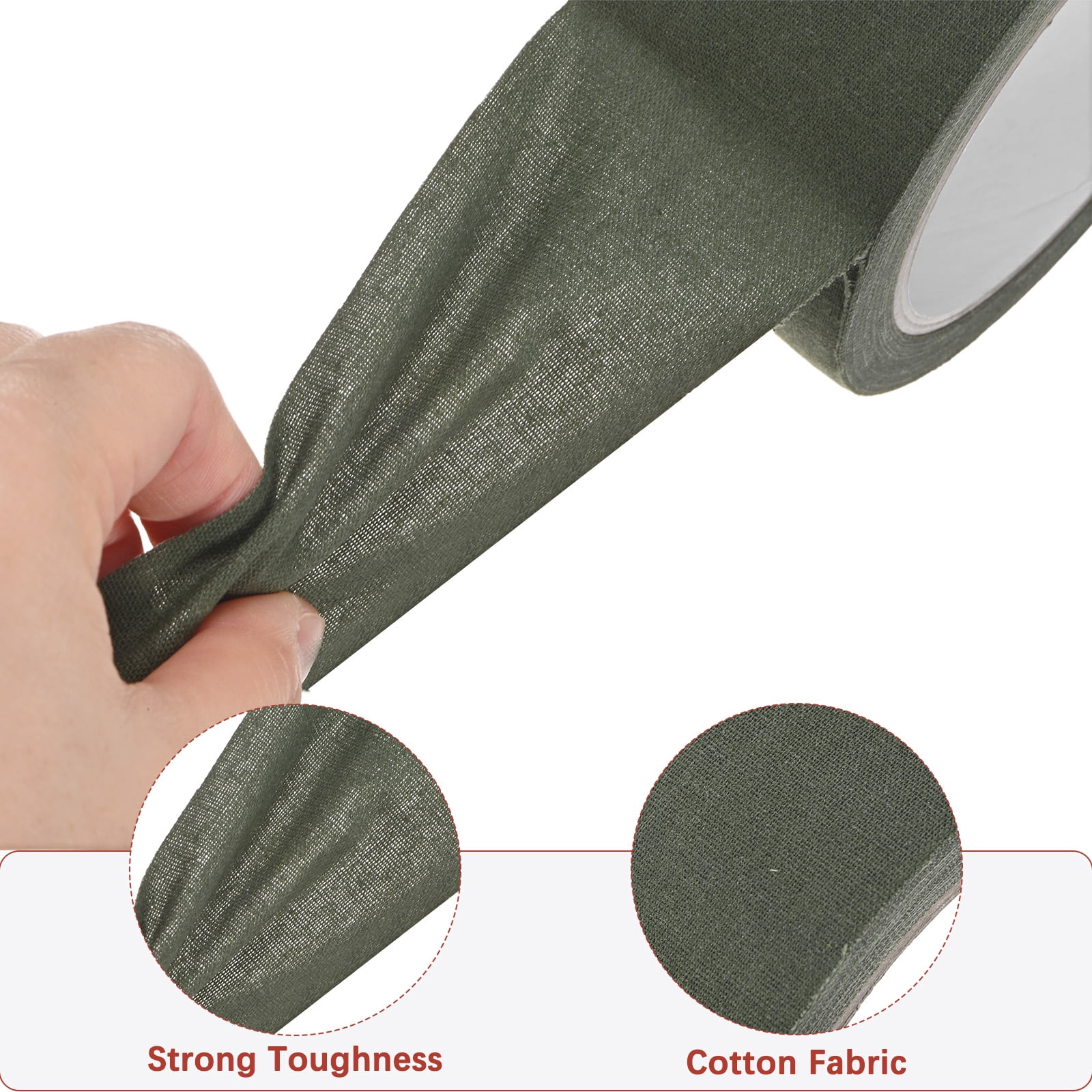 Uxcell 2.0IN x 10.94Yards Camouflage Tape [2PCS] - Self Adhesive Camo Tape for Outdoor Camping & Hunting - [Army Green]