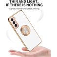 thumbnail image 5 of for Samsung Galaxy S23 FE 5G Case, with 2 Screen Protector, Built-in 360° Ring Holder Magnetic Stand, Luxury Electroplated Plating Edge Shockproof Protective Phone Cover, White, 5 of 11