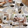 thumbnail image 6 of Brown Boho Area Rugs 3x5 ft Medieval Leaves Geometric Lines Abstract Washable Rug Non Slip Indoor Carpet Absorbent Floor Mat for Living Room Bedroom Dining Room, 6 of 9