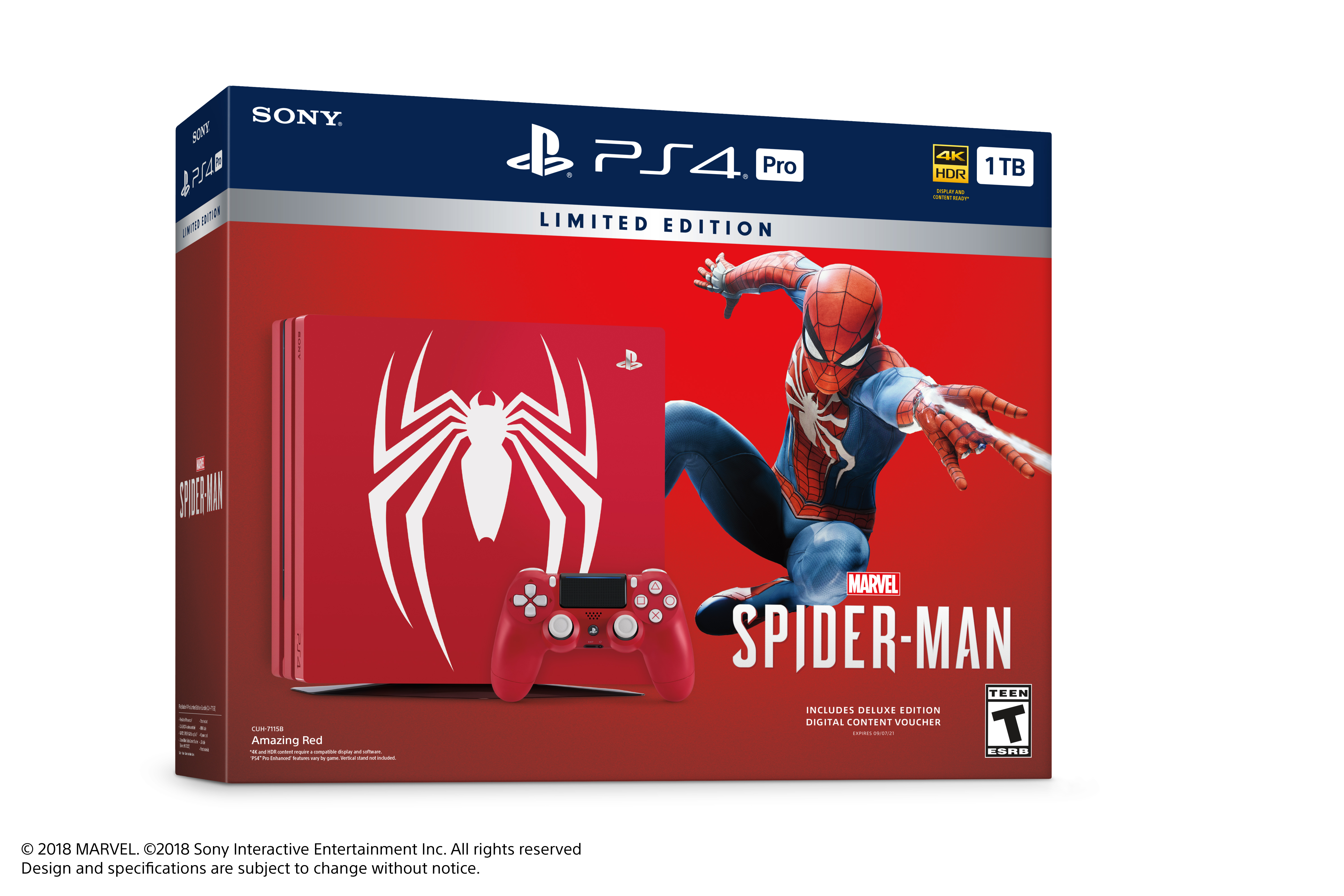 Sony Limited Edition Marvels Spider-Man PS4 Pro 1TB Bundle, Red - image 2 of 8