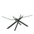 thumbnail image 5 of 39.37" Rectangular Glass Dining Table, Holaki Modern Tempered Glass Kitchen Table with Sturdy Metal Legs, Dinning Room Table for Home Dinner, Black, 5 of 10