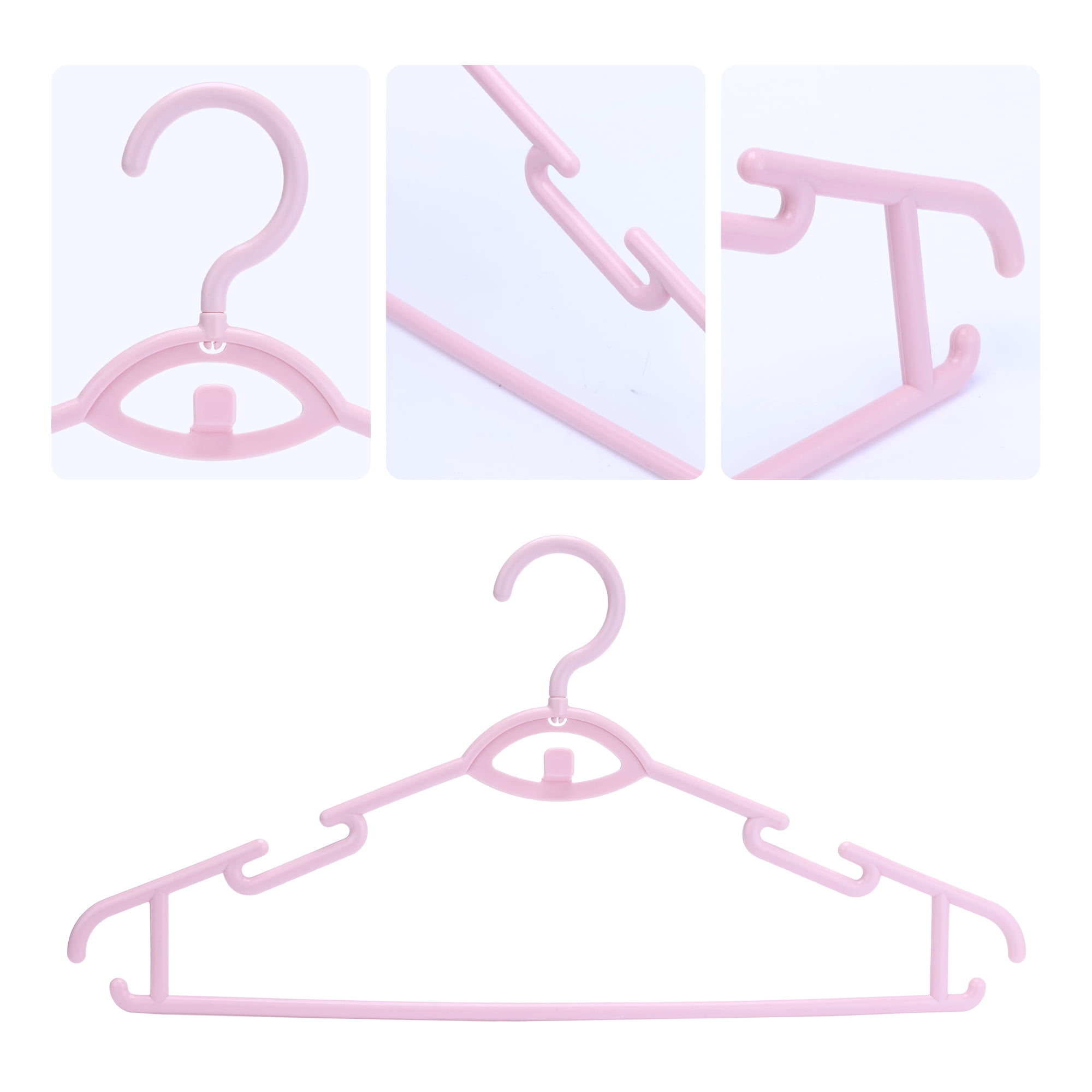 Unique Bargains Plastic Non-Slip Hangers Space Saving Clothes Hangers 30 Packs Pink