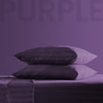 thumbnail image 4 of Sleep Zone Striped Cooling Twin Sheets Set for Kids - Fitted Flat Sheet & Pillowcase Sets 3 Piece - Super Soft Stripe Bed Sheet, Easy Care, Deep Pocket (Purple, Twin), 4 of 7