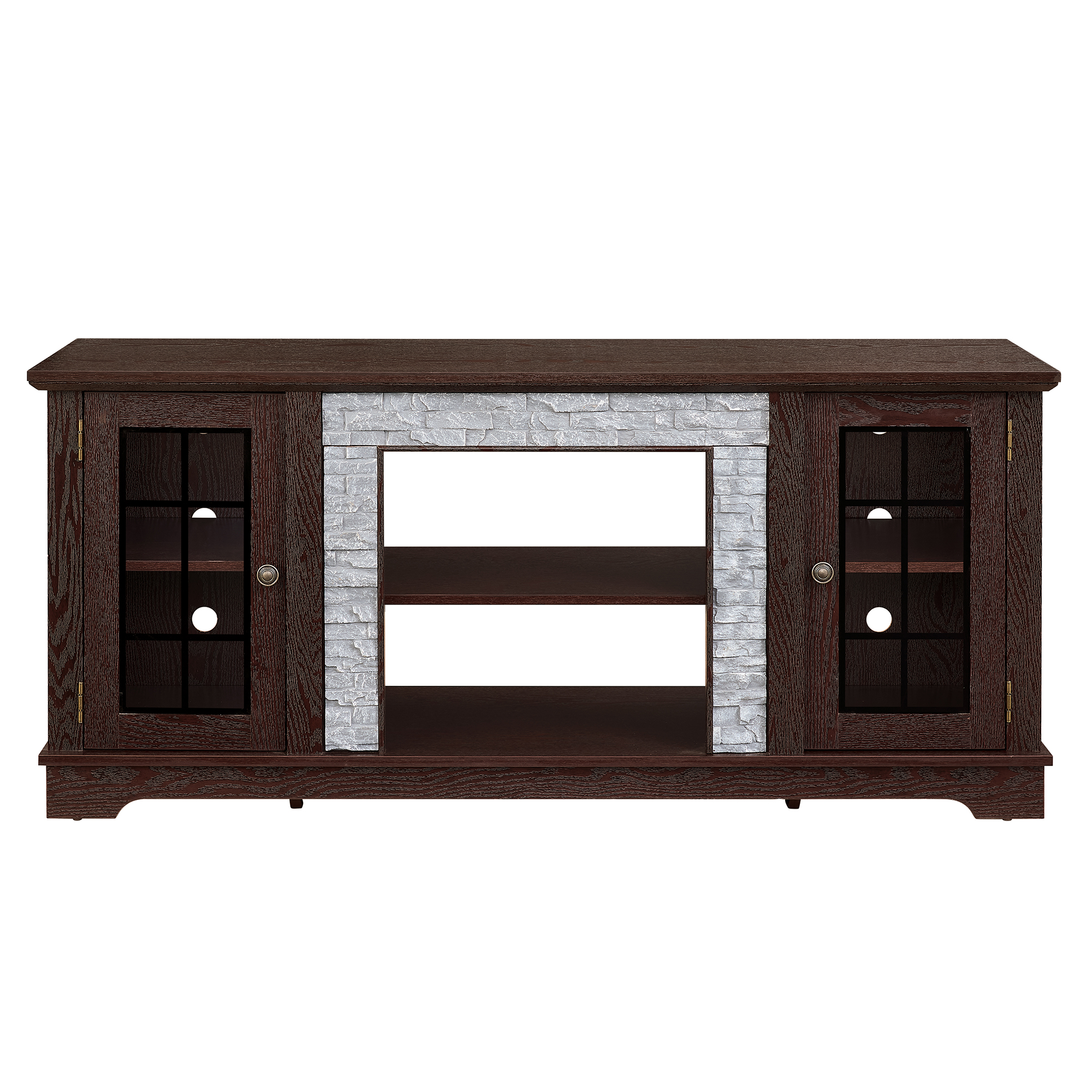 HIUU Farmhouse TV Stand with Storage,Modern TV Consoles for Living Room,Entertainment Stand,Faux Stone Entertainment Center for 65 Inch TVs(Cherry)