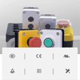 thumbnail image 3 of Control Box With Push Button Lock Emergency Stop Red Plastic Stop Sign Mushroom Emergency Ft, 3 of 5