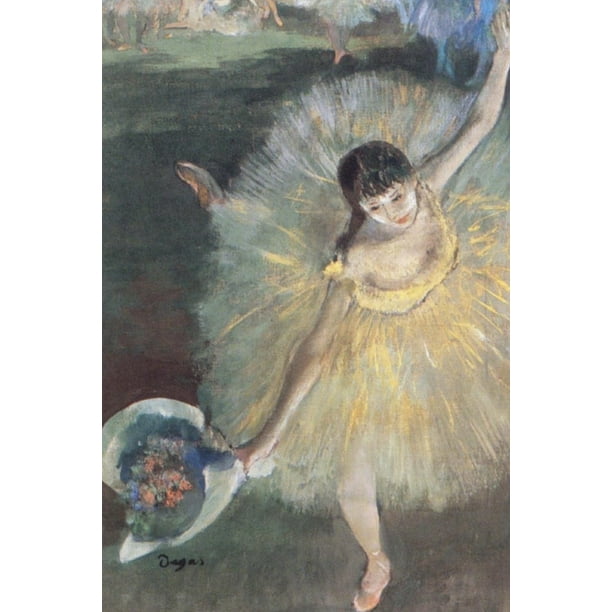 Degas Beautiful Painting Depicting A Prima Ballerina Dancing Girl Fin D Arabesque By The Great Impressionist