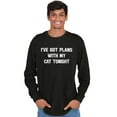 thumbnail image 5 of I've Got Plans With My Cat Tonight Long Sleeve TShirt Men Women Brisco Brands X, 5 of 6