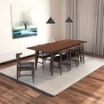 thumbnail image 2 of Aden 9-Piece Modern Solid Wood Walnut Dining Room & Kitchen Table and Chair Set, 2 of 7