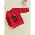 thumbnail image 3 of Bagilaanoe Toddler Baby Boy Valentine's Day Sweatshirt Long Sleeve Letter Print Pullover 6M 12M 18M 24M 3T 4T 5T Kids Loose Tee Tops, 3 of 8