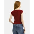 thumbnail image 5 of No Boundaries Cotton Henley Tee, Women's, 5 of 5