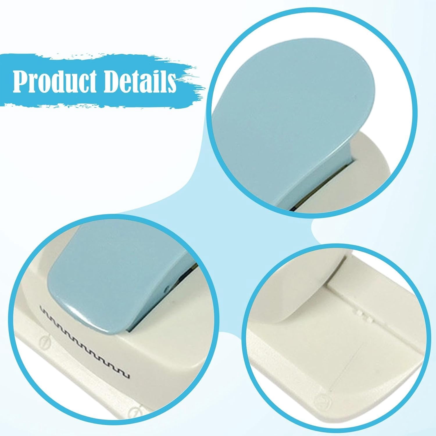 ABPETE Decorative Paper Border Punch，Embossing & Punch Press Tool for Greeting Cards, Party Invites, Envelopes & DIY Craft Projects(Light Blue)