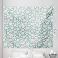 thumbnail image 1 of Pastel Tapestry, Continuous Pattern of Silhouette Style Flowers Figs and Leaves Motif, Fabric Wall Hanging Decor for Bedroom Living Room Dorm, 5 Sizes, Seafoam and Pale Rose, by Ambesonne, 1 of 1