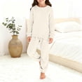 thumbnail image 4 of ATOGUTA Girls Sweat Suit Sets Fleece Pullover Sweatshirt and Sweatpant Kids Sweatsuit Cute Fuzzy Sweaters Set Size 5T-16, White, 4 of 6