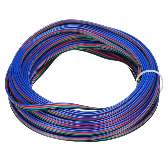 Unique Bargains 22 Gauge 4 Conductor Electrical Wire Tinned Copper Cable 49FT Stranded Wire for LED Strips Lamps Residential Wiring