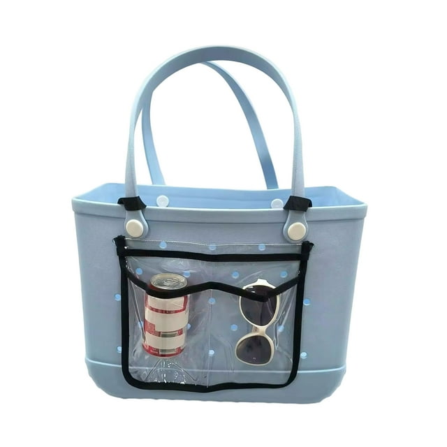 Versatile Travel Tote Bag with Transparent Inner Organizer and Hooks for Efficient Storage and Easy Organization