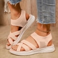 thumbnail image 2 of Pandaie Womens Walking Hiking Sandals Comfortable Arch Support Orthopedic Summer Shoes Mesh Breathable Open Toe Sneakers for Plantar Fasciitis Pink 7.5, 2 of 9