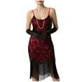 thumbnail image 4 of Women 1920s Flapper Dress Vintage Lace Embroidered Luxury Sequin Fringed Elegant Evening Party Cocktail Dresses, 4 of 5