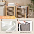 thumbnail image 3 of Danrelax Bamboo Laundry Hamper with Removable Liner Bag, 74L Premium Natural Bamboo Clothes Organizer for Bedroom or Bathroom, 3 of 8