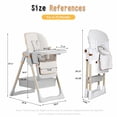thumbnail image 6 of Baby High Chair for Babies and Toddlers, Foldable Feeding Chair with Wheels, Adjustable Seat Height, Backrest, Footrest, Removable Tray, PU Cushion, 5-Point Harness, White, 6 of 7