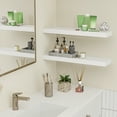 thumbnail image 3 of Jouetondream 24X6 White Floating Shelves for Wall, Wood Hanging Shelves up to 20lbs for Bedroom, Bathroom, Kitchen(Set of 2), 3 of 8