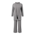 thumbnail image 4 of sususu Matching Lounge Sets for Women,Sweat Set Elegant Women's Trousers Suit Set Formal Workwear Business Attire Comfortable and Pants Outfit for Career Women - Grey, 4 of 8