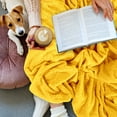 thumbnail image 3 of Unique Bargains Soft Flannel Fleece Velvet Blanket Yellow 50" x 60", 3 of 8