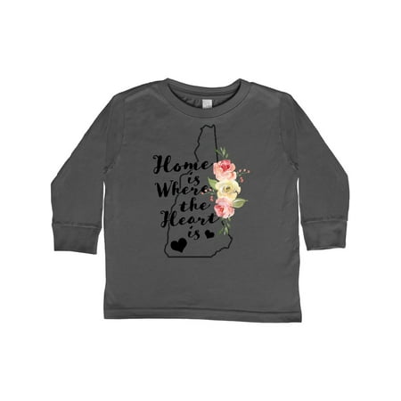 

Inktastic New Hampshire Home is Where the Heart is with Watercolor Gift Toddler Boy or Toddler Girl Long Sleeve T-Shirt