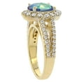 thumbnail image 3 of 10K Yellow Gold Natural Diamond Mystic Topaz Engagement Ring Oval 10x8mm, size 7, 3 of 3
