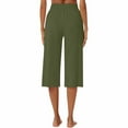 thumbnail image 5 of Mohiass Summer Capri Pants for Women, Casual Pull On Womens Capris with Pockets, Women's Casual Pants & Capris, Ladies Capris Army Green M, 5 of 6