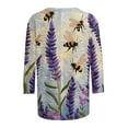 thumbnail image 4 of CYMMPU Loose Fit Crew Neck Blouses for Women Dressy Casual Bee Printed 3/4 Sleeve Tunic Tops Summer Fashion Shirts Spring Tops Lightweight Basic T-Shirts Multicolor XL, 4 of 5