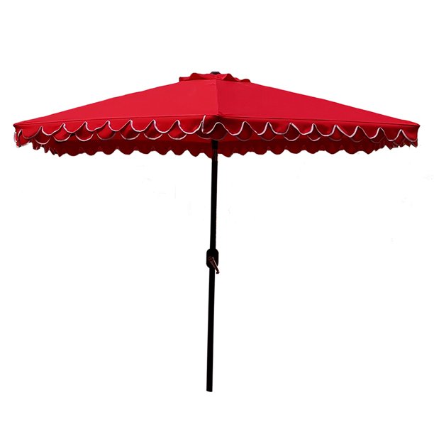 Lowestbest 9 Hanging Patio Table Umbrella Patio Umbrellas With Aluminum Manual Push Button Tilt Red Walmart Com Walmart Com