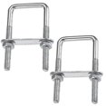 thumbnail image 1 of Pernos en U cuadrados Pernos en U, Pernos en U de acero inoxidable de 70 x 110 mm, Perno en U M8 con placa de marco de tuerca y arandela, Perno en U M8 para sujetar tablas y tuberías (70 X, 1 of 2