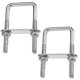 thumbnail image 1 of Pernos en U cuadrados Pernos en U, Pernos en U de acero inoxidable de 70 x 110 mm, Perno en U M8 con placa de marco de tuerca y arandela, Perno en U M8 para sujetar tablas y tuberías (70 X, 1 of 2