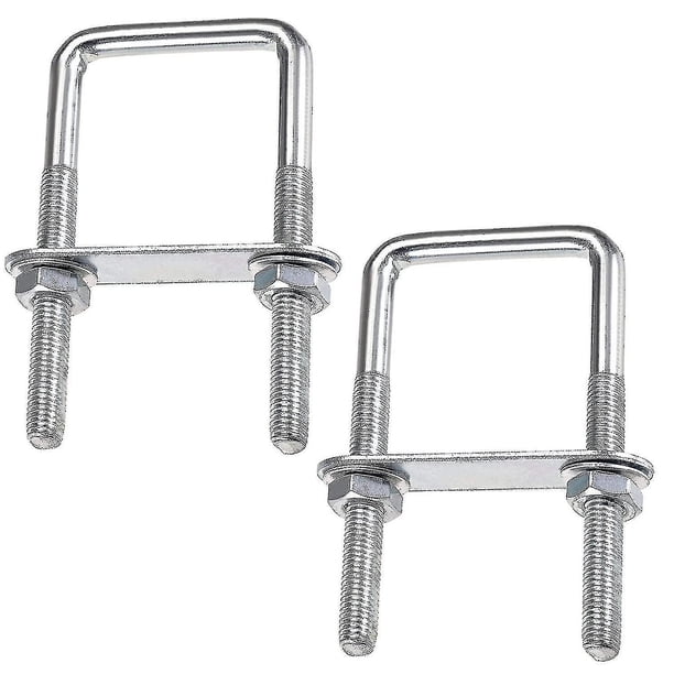 Pernos en U cuadrados Pernos en U, Pernos en U de acero inoxidable de 70 x 110 mm, Perno en U M8 con placa de marco de tuerca y arandela, Perno en U M8 para sujetar tablas y tuberías (70 X