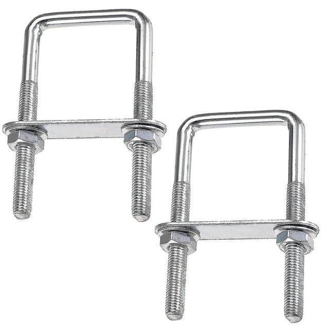 Pernos en U cuadrados Pernos en U, Pernos en U de acero inoxidable de 70 x 110 mm, Perno en U M8 con placa de marco de tuerca y arandela, Perno en U M8 para sujetar tablas y tuberías (70 X