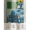 thumbnail image 3 of Blue Truck Yellow Sunflower Sheer Curtains for Living Room Bedroom Summer Green Plaid Vintage Sheer Curtains 63 Inch Long 2 Panels Set Light Filtering Curtain Window Treatments Drapes for Dining Room, 3 of 6